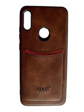 Klass Huawei Y6 2019 Leather Case Cover with ID Credit Card Slot - Brown