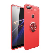 Magnetic Kickstand Rubber Ring Case for Honor 10 Lite Red