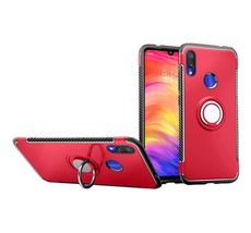 Magnetic Kickstand Rugged Case for Xiaomi Redmi Note 7 Red