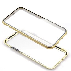 Magnetic Tempered Glass Phone Case for iPhone X/Xs - Gold