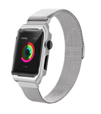 Meraki 2-in-1 Case & 42mm Milanese Band for Apple Watch - Silver