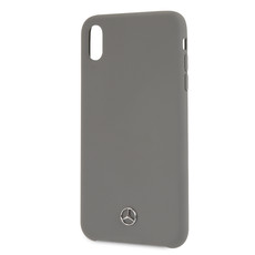 Mercedes - Silicon Case with Microfiber Lining for iPhone XS MAX - Grey