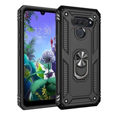 Military Grade Shockproof Magnetic Stand Case For LG Q60 - Black