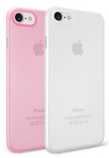 Ozaki O!Coat 0.3 Jelly Case for iPhone 8 & 7 - Clear & Pink (Pack of 2)