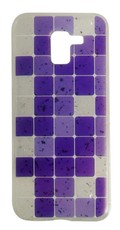 RedDevil Samsung J6 2018 Back Cover - Purple Glitter Squares