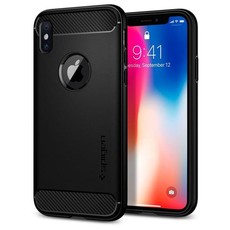 Spigen Cover for iPhone X - Rugged Armor Matte Black