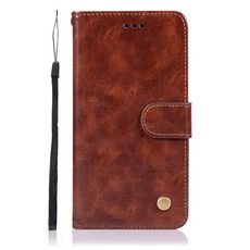 Vintage Faux Leather Flip Case for Apple iPhone 11 Pro 5.8" Brown