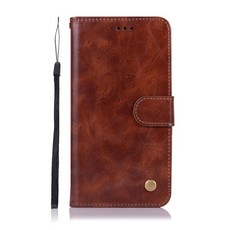 Vintage Faux Leather Flip Case for Xiaomi Redmi 7 - Brown