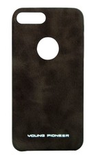 Young Pioneer PU Leather Back Cover For iPhone 7 -Brown