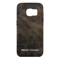 Young Pioneer PU Leather Back Cover For Samsung S7 Edge - Brown