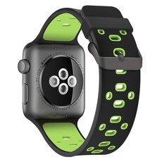 Killerdeals 42mm Silicone Strap for Apple Watch - Black & Green