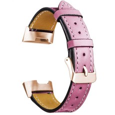 Killerdeals Leather Replacement Band for Fitbit Charge 3 - Pink