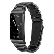 Killerdeals Stainless Steel Replacement Strap for Fitbit Charge 3 - Black