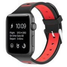 Tuff-Luv Apple Watch Series 1/2/3 Strap and Face Cover - Black/Red 38mm