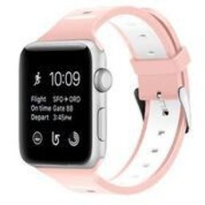 Tuff-Luv Apple Watch Series 1/2/3 Strap and Face Cover - Pink/White 38mm