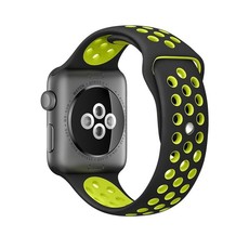 Tuff-Luv Silicone 42mm Sport Watchband for Apple Watch Series 1 & 2 - Black/Yellow