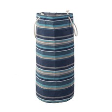 Blue & Green Stripes Canvas Storage Basket