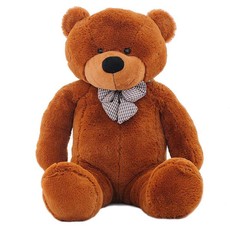 Giant Cuddly Plush Teddy Bear with Bow-Tie - Dark Brown - 80cm