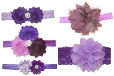 Baby Headbands 5 Piece Hamper - Purple