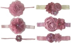 Baby Headbands 6 Piece Hamper - Dusty Pink