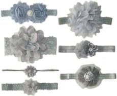 Baby Headbands 7 Piece Hamper - Grey