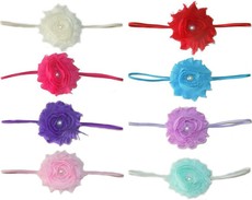 Baby Headbands 8 Piece Hamper - Rose Shabby Pearl