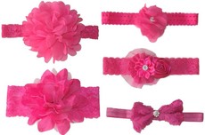 Baby Headbands 5 Piece Hamper - Hot Pink