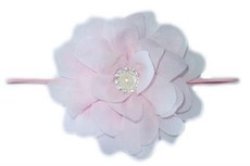 Baby Headbands Chiffon Pearl Thin Headband - Baby Pink