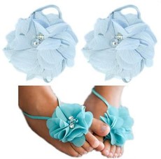 Baby Headbands Girls' Diamante Footsies Baby Bare Foot Sandals - Grey