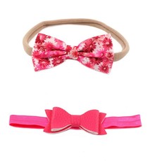 Croshka Designs Set of Two Bow Headbands in Pink