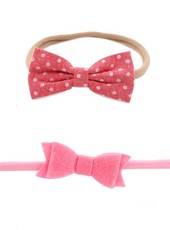 Croshka Designs Set of Two Bow Headbands in Pink