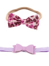 Croshka Designs Set of Two Bow Headbands in Purple