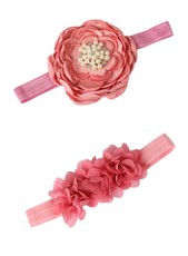 Croshka Designs Set of Two Flower Headbands in Dusty Pink