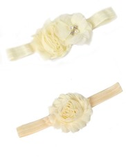 Croshka Designs Set of Two Flower Headbands in Ivory