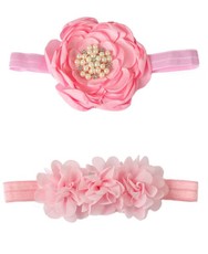 Croshka Designs Set of Two Flower Headbands in Light Pink