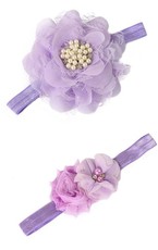 Croshka Designs Set of Two Flower Headbands in Purple