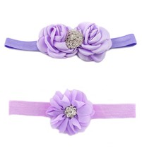 Croshka Designs Set of Two Flowers Headbands in Purple