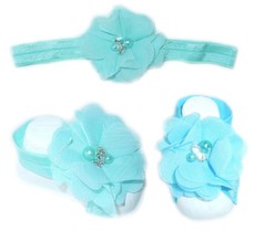 Diamante Headband with Barefoot sandal - Mint