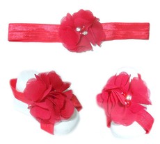 Diamante Headband with Barefoot sandal - Red