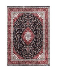 Apadana M-Kashan Navy Blue with Red Kashan Design (225x150)