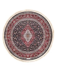 Apadana M-Kashan Navy Blue with Red Kashan Design (Round 200x200)