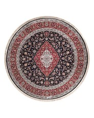 Apadana M-Kashan Navy Blue with Red Kashan Design (Round 250x250)