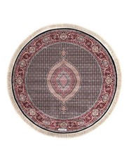 Apadana M-Tabriz Navy Blue & Red Border Round (200x200)