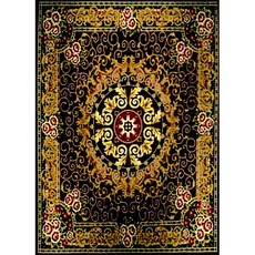 Carpet City Dark brown and caramel Persian printed design rug 160 x 230cm