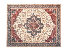 Carpet City Pallazo Beige With Blue Patterned Edges