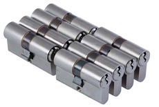 Cisa 56mm Euro Cylinder Nickel, Set of 8 Keyed Alike