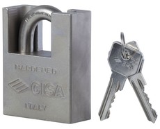 CISA 62mm Attack Resistant Hardened Steel Padlock with Shackle Guard Master Keyed