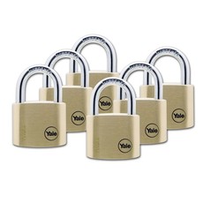 Yale - 40mm Brass Padlock - 6 Pack Keyed Alike