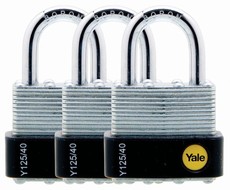 Yale - 40mm Laminated Padlock - 3 Pack Keyed Alike