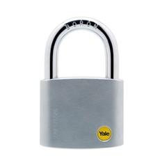 Yale - 60mm Brass Satin Chrome Padlock